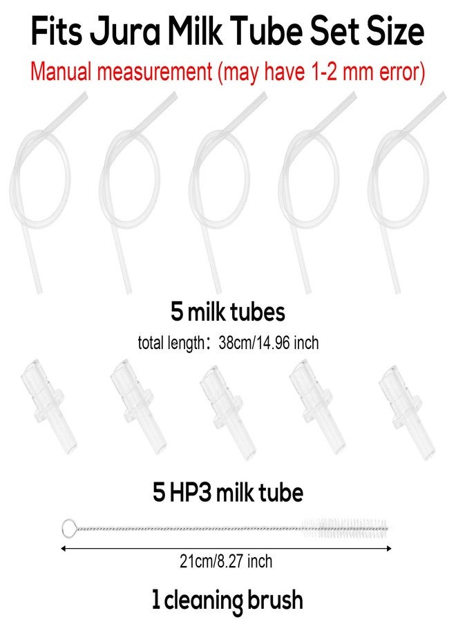 Fukaisu 5pcs Milk Tubes Hoses, Milk Tubing Kit Coffee Maker Machine Coupler Accessories Part with 5 HP3 Tubing Connector & Brush Pipe Compatible with Jura 6 10 W10 X5 S8 E8 Z10 Z8 Z7 Z5 Z6 Z8 Z9 J6 J8 J9 S80 - Image 3
