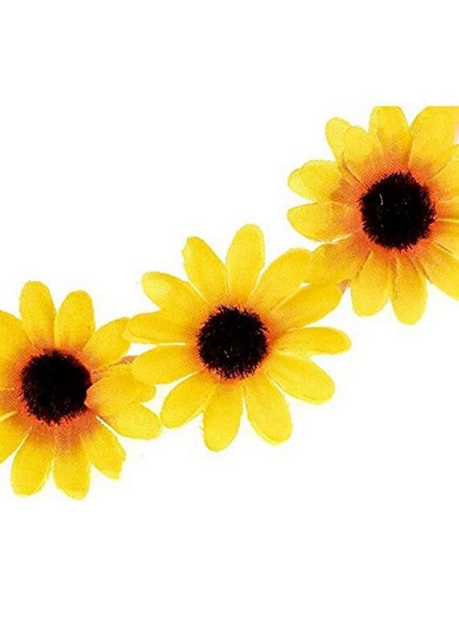 Happyupcity 3Pcs Daisy Flower Headband Stylish Sunflower Crown Bridal Wedding Hair Wreath Festival Bohemia Headpiece Accessories For Womens Girls (Yellow)  - Image 3