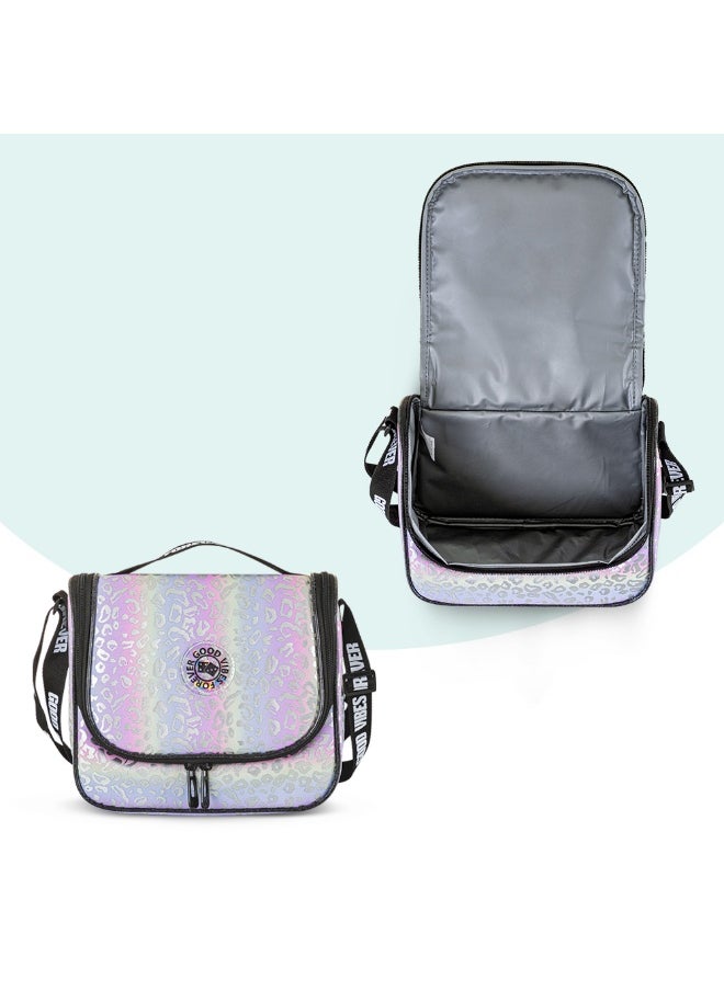 Eazy Kids Eazy Kids 17" School Bag Set of 3 w/ Lunch Bag and Pencil Case - Good Vibes - Silver  - Image 5