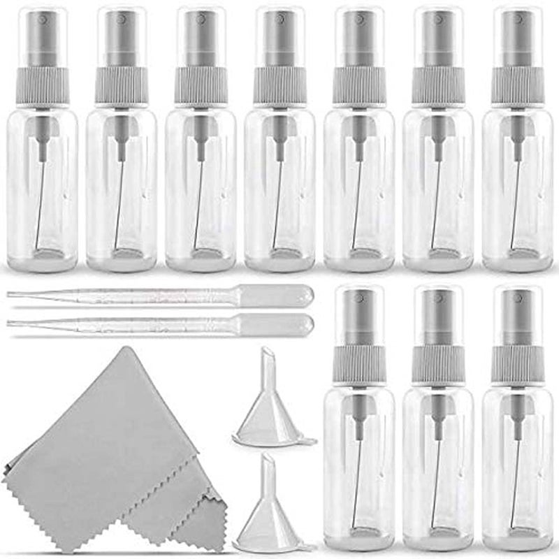 DIY Crafts Design No 2 Pack of 10 Pcs 10 Pack Empty 30ml 066oz Clear Plastic Mist Spray Bottle 2 Funnels Clea Design No 2 Pack of 10 Pcs - Image 1