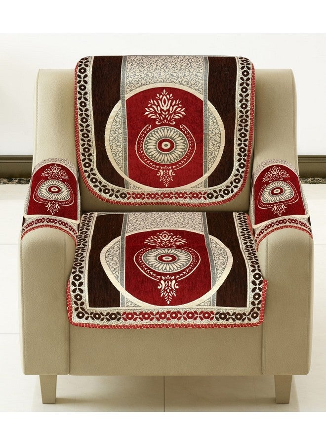 jayvaam Sawna Homes Sofa Cover With Cushion Cover And Table Cover-3 Seater&2 Seater Chenille Velvet Sofa Covers With Arm Set 16 Pcs - 3+1+1 Panels For Home Living Room Sofa Couch Decor (Coffe Maroon) - Image 2