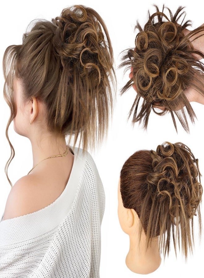 أتش أم دي وصلة شعر على شكل كعكة فوضوية مرفوعة من HMD، مع شريط مطاطي مرن، وصلات شعر صناعية للنساء - Image 1