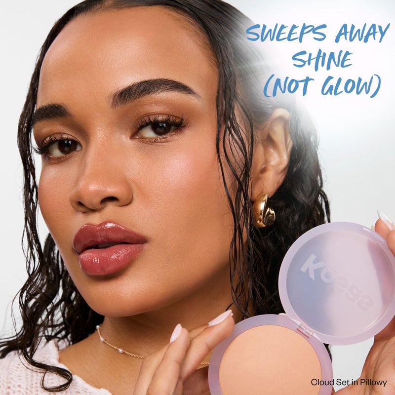 Kosas Cloud Set Face Setting Powder - Smoothing Shine Control, Soft, Sheer Translucent Makeup Finish, Portable & Long-Lasting Loose Pressed Baking Powder -Pillowy (Sheer Medium Tan) - Image 3