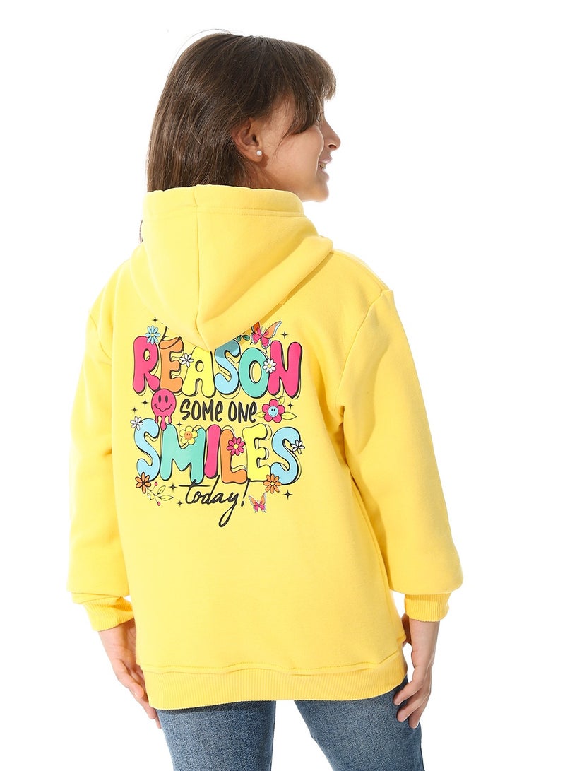Andora Printed Girls Hoodie With Pocket - Image 3