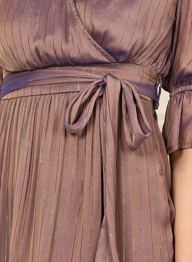 Styli Tiered Chiffon Dress