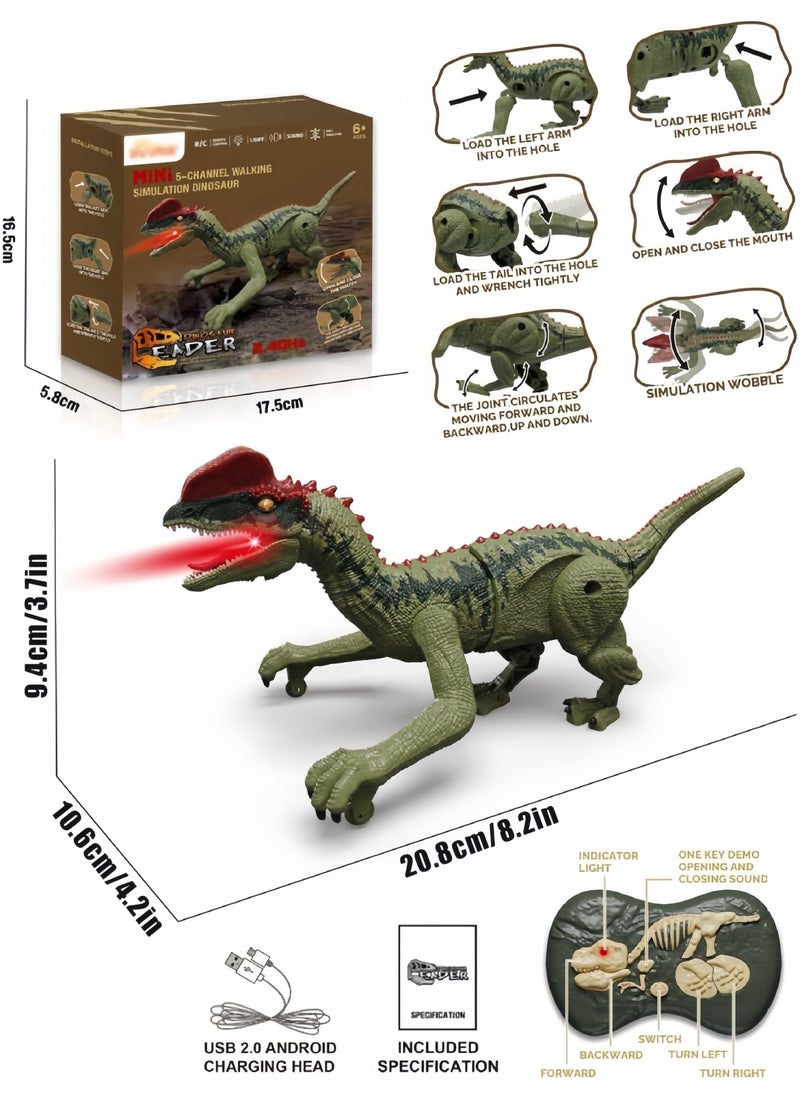GGEROU Remote Control Dinosaur with Lights, Walking, Roaring, Twist, Dinausore Remote Control Toy, Dinosaur for Children Boys Girls 3 4 5 6 7 8 9 Years Old  - Image 5