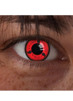 Non Prescription Colored Contact Lenses for Naruto Three Magatama Uchiha Clan Three Magatama Sharingan Contact Lenses Valid for Half a Year Anime Sharingan Contact Lenses for Parties and Festivals