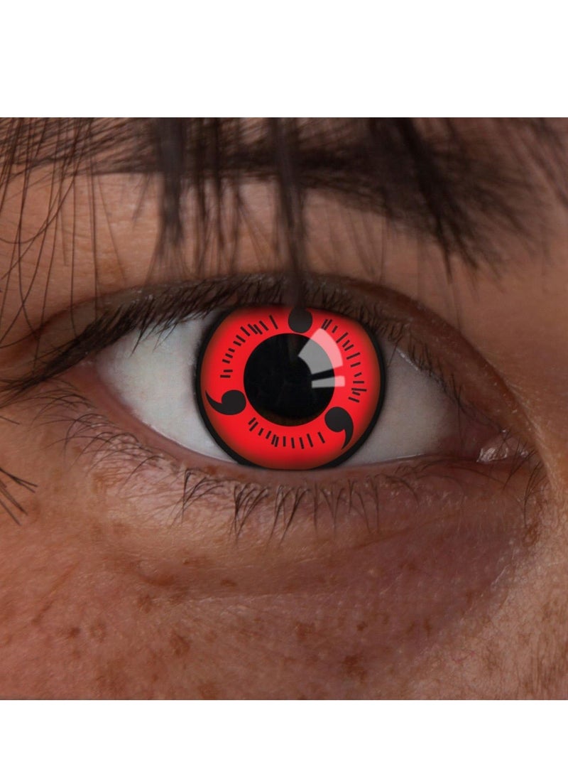 SYOSI - Non Prescription Colored Contact Lenses for Naruto Three Magatama Uchiha Clan Three Magatama Sharingan Contact Lenses Valid for Half a Year Anime Sharingan Contact Lenses for Parties and Festivals - Image 1