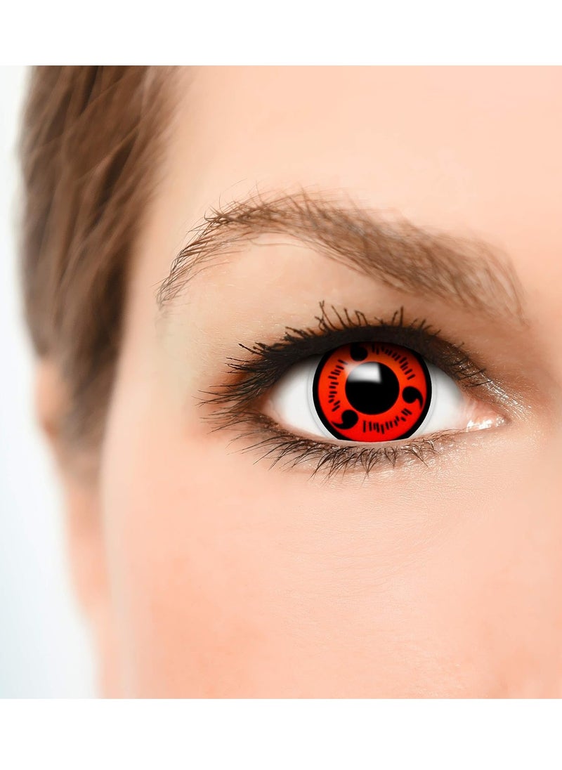 SYOSI - Non Prescription Colored Contact Lenses for Naruto Three Magatama Uchiha Clan Three Magatama Sharingan Contact Lenses Valid for Half a Year Anime Sharingan Contact Lenses for Parties and Festivals - Image 1