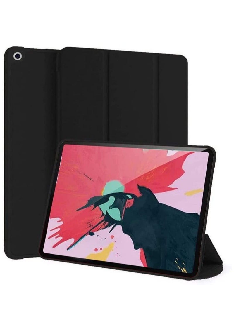 iPad 9th Gen (2021)/ 8th Gen (2020)/7th Gen (2019), Slim Stand Hard Back Shell Protective Leather Smart Cover Trifold Stand (black) - Image 1