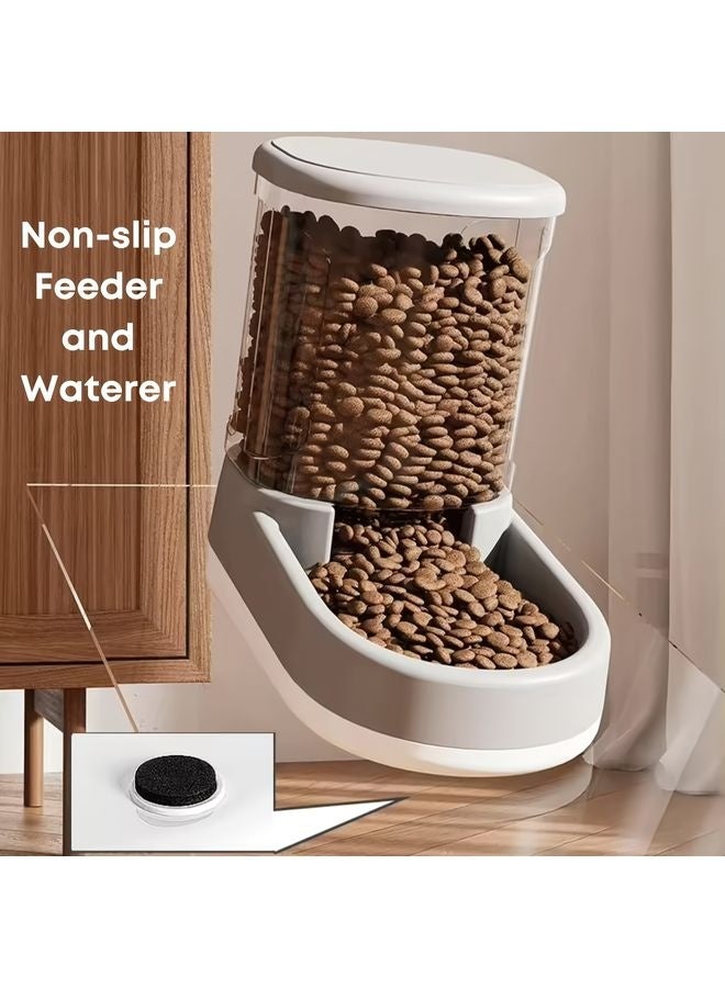 MOWKIT 2pcs 8-Pound Large Automatic Dog Food Feeder And Water Dispenser Set, Plastic Gravity Dog Food And Water Dispenser Set for Big/Medium/Small Pet - Image 3