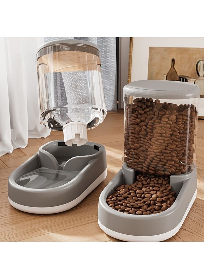 MOWKIT 2pcs 8-Pound Large Automatic Dog Food Feeder And Water Dispenser Set, Plastic Gravity Dog Food And Water Dispenser Set for Big/Medium/Small Pet - Image 4