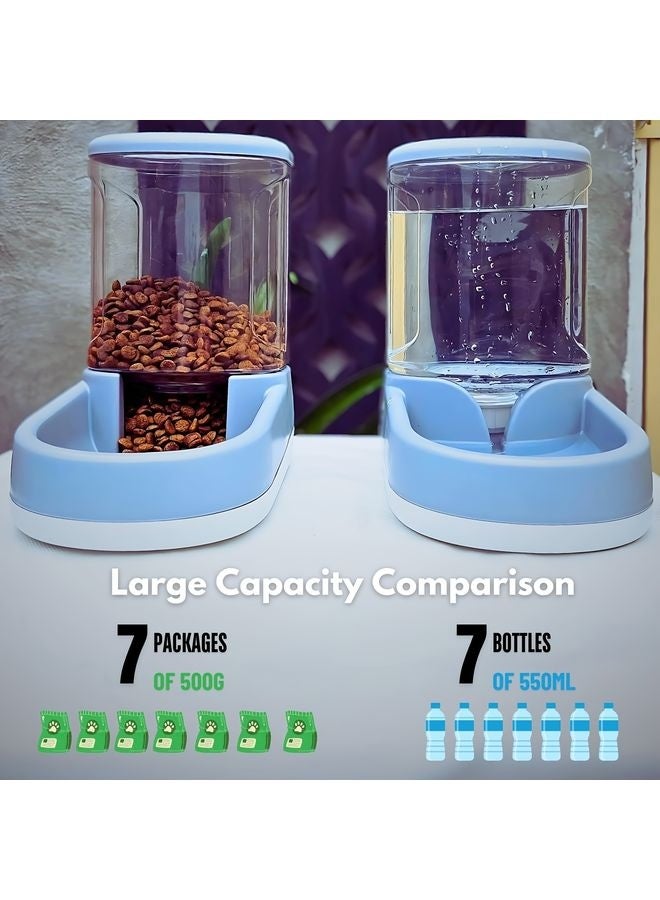 MOWKIT 2pcs 8-Pound Large Automatic Dog Food Feeder And Water Dispenser Set, Plastic Gravity Dog Food And Water Dispenser Set for Big/Medium/Small Pet - Image 5