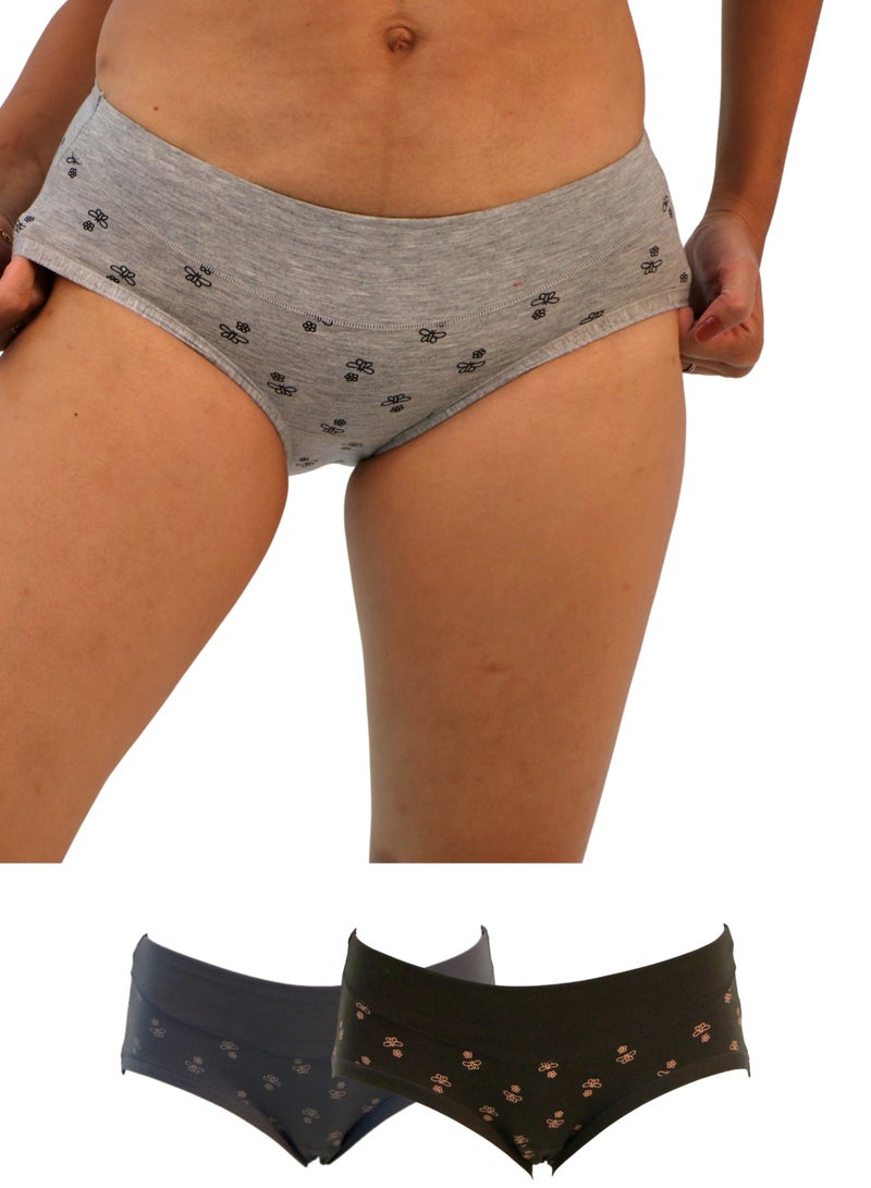 JOANNA JOANNA 152241 Women's Floral Design Mid Rise 3-Pack Panties, Multicolor  - Image 1