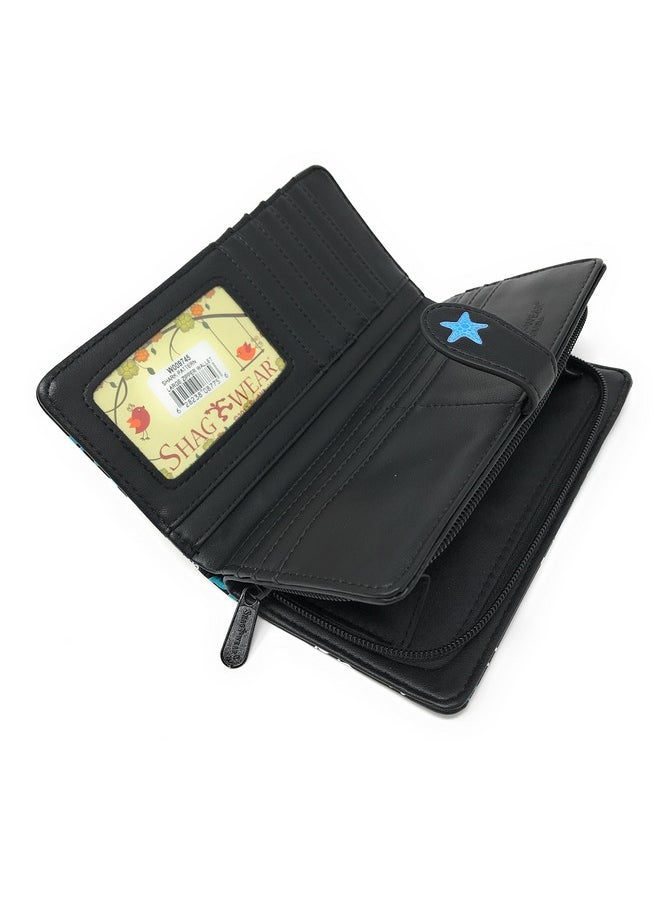 Shag Wear Large Shark Pattern Women'S Bifold Wallet Black Vegan Leather 7 …  - Image 4