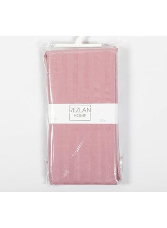 REZLAN UAE ريزلان الإمارات - مجموعة أغطية وسائد مخططة صلبة - 2x أغطية وسائد 50 x 75 سم - أغطية وسائد ناعمة (وردي) - Image 3