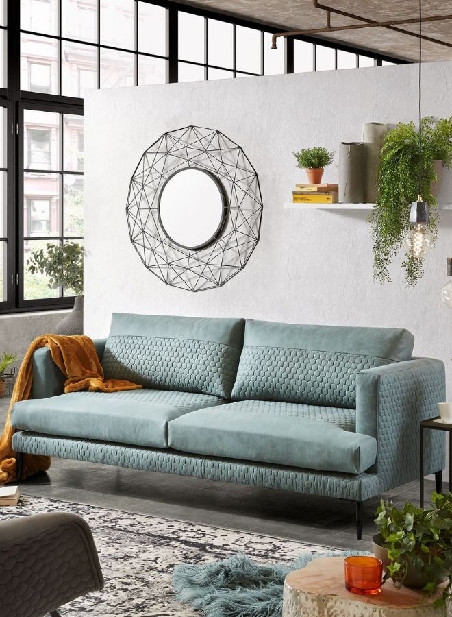 لوفت تابي ، مرآة مستديرة ، D90X90 ، أسود ، فولاذ - Image 1