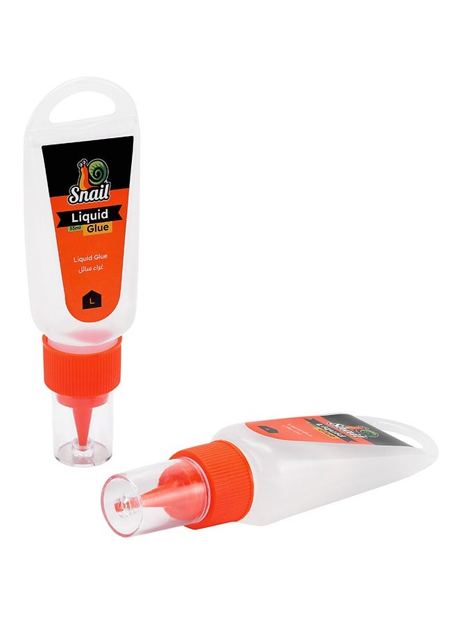 LAWAZIM Snail Clear Liquid Glue -2 Piece 55ml- Quick-drying Strong Transparent Adhesive Duo Set with Precise Tip for Crafting School Projects and DIY Repairs - for Woodworking Card Making and Paper Crafting - Image 2