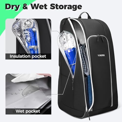 YOREPEK Football Bag for Equipment, Large Football backpack, Duffle Bag for Shoulder Pads & Shoes Compartment,baseball,basketball,soccer,black - Image 4