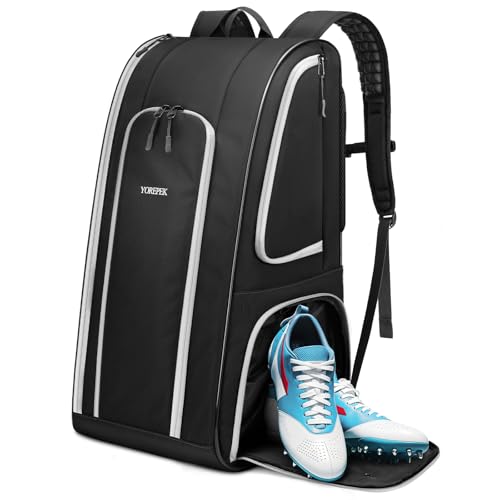YOREPEK Football Bag for Equipment, Large Football backpack, Duffle Bag for Shoulder Pads & Shoes Compartment,baseball,basketball,soccer,black - Image 1