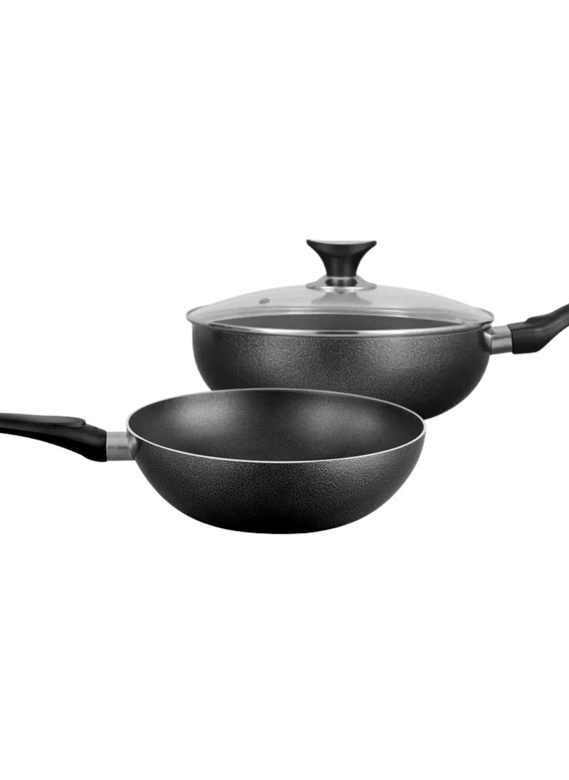 SONEX Royal Wok – 30 cm, 5L Aluminium Wok with Metal Finish, Dual Handles & Natural Wooden Grip, Hanging Loop – Durable & Ergonomic, Even Heat Distribution, Ideal for Stir-Frying & Deep-Frying - pzsku/Z36536AD95039EA48D771Z/45/_/1714028781/4eddbc5d-5544-4ed0-bf53-4caeb67dc8ae