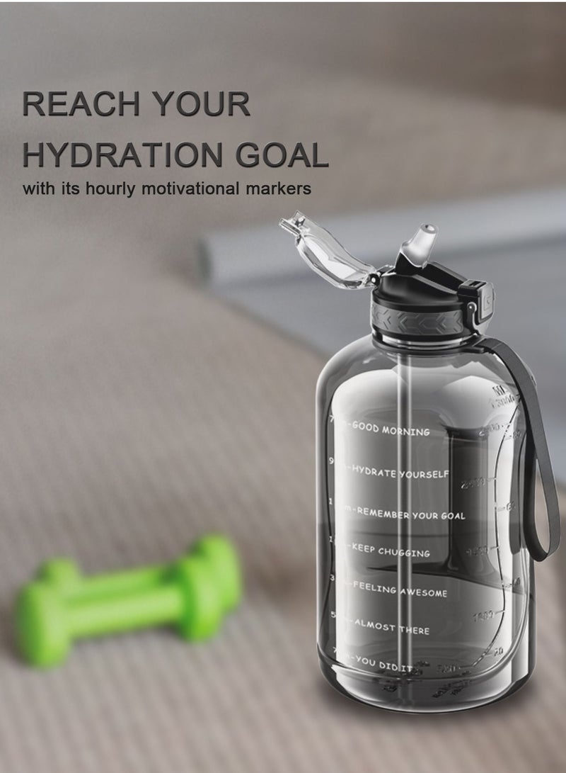 جيمفول زجاجة ماء بسعة 3 لترات مع مؤشر الوقت - جرة رياضية مانعة للتسرب مع شفاط للتمارين الرياضية والأنشطة الخارجية - Image 3