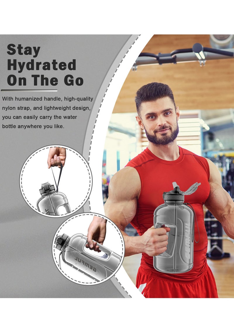 جيمفول زجاجة ماء بسعة 3 لترات مع مؤشر الوقت - جرة رياضية مانعة للتسرب مع شفاط للتمارين الرياضية والأنشطة الخارجية - Image 5