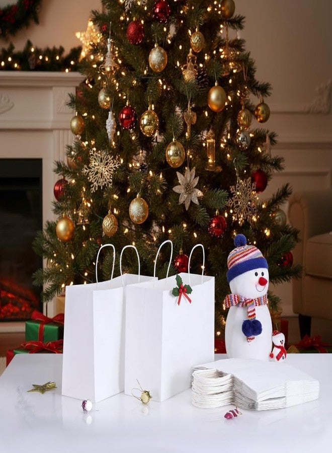 SUNCOLOR White Paper Gift Bags with Handles, Large 13x10x5.5 Inch, 25 Pack, for Birthday, Wedding, Retail, Shopping - Image 5