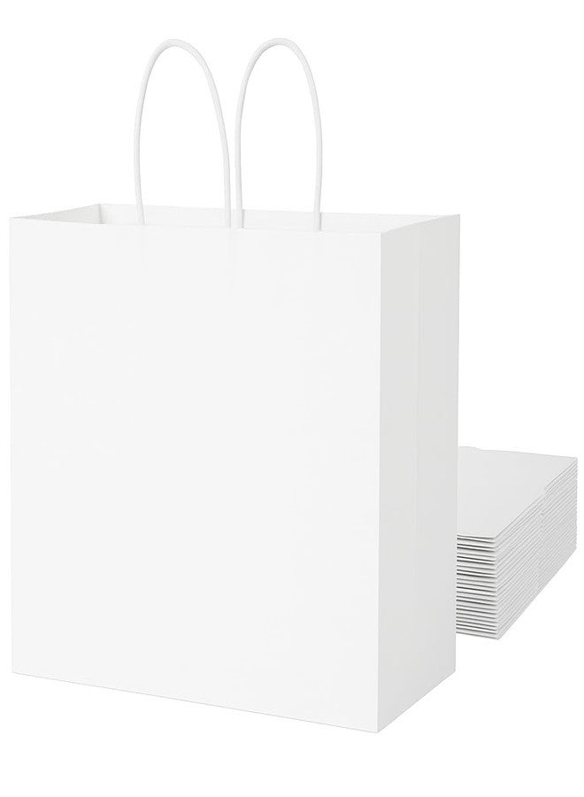 SUNCOLOR White Paper Gift Bags with Handles, Large 13x10x5.5 Inch, 25 Pack, for Birthday, Wedding, Retail, Shopping - Image 1