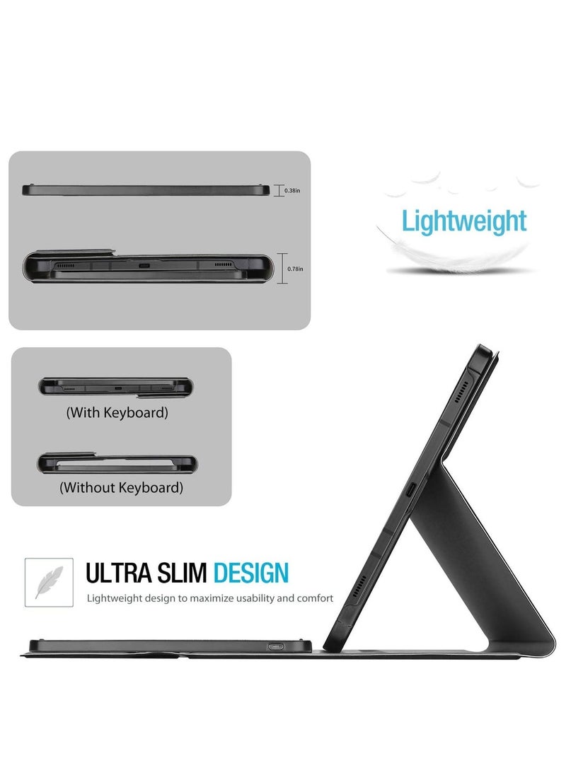 JAJEEK Wireless Keyboard Case for Galaxy Tab S8 Plus/S7 FE/S7 Plus 12.4 Inch – Detachable Magnetic, S Pen Holder, Lightweight & Protective Case (Black) - Image 4