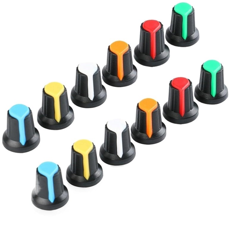 12Pcs Plastic Knob Cap For 6mm Diameter WH148 Switch Potentiometer Variety Colors - Image 2