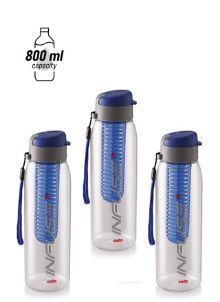 Infuse Plastic Water Bottle, 800ml, Set of 3, Blue - pzsku/Z3653CECDDDBEB6876E10Z/45/1747911036/b4cddb5c-b16e-4da9-9599-e2774653ebf5