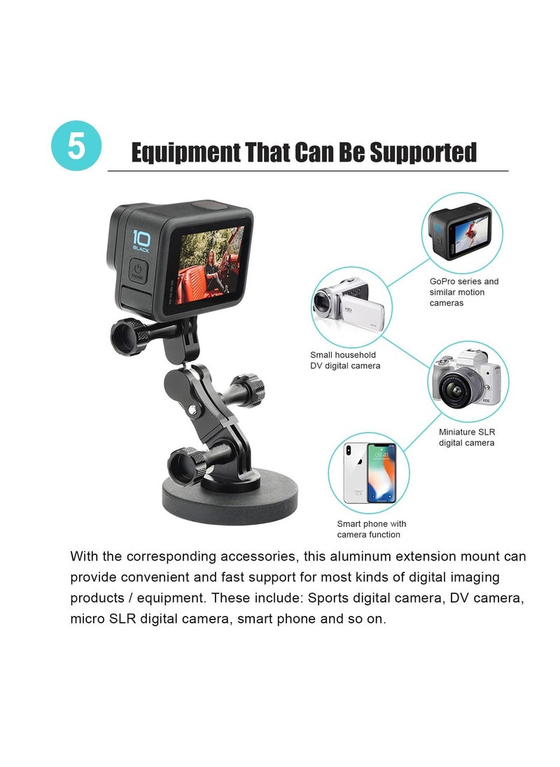KASTWAVE - Aluminum Ball Handlebar Mount for GoPro, Camera Clamp Mount Monitor 360° Ballhead Magic Arm Lock Any Direction - Image 1