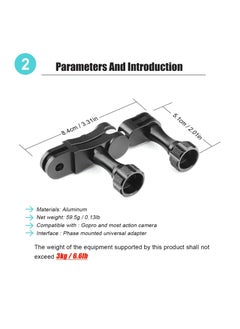KASTWAVE Aluminum Ball Handlebar Mount for GoPro, Camera Clamp Mount Monitor 360° Ballhead Magic Arm Lock Any Direction  - Image 3