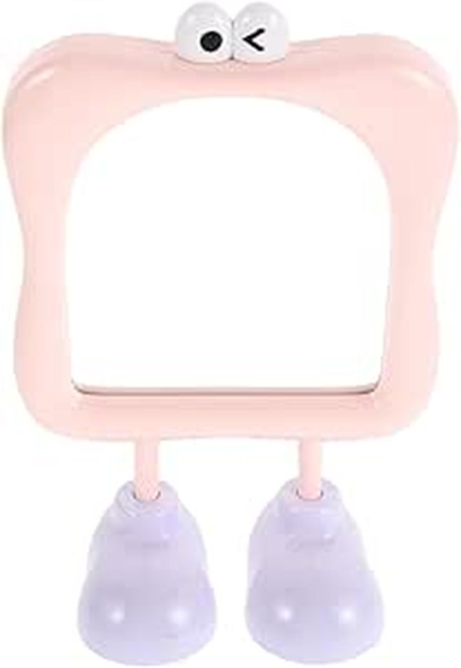 Portable Pink Vanity Mirror for Desk High Definition Reflective Surface for Home Office Travel - Image 1