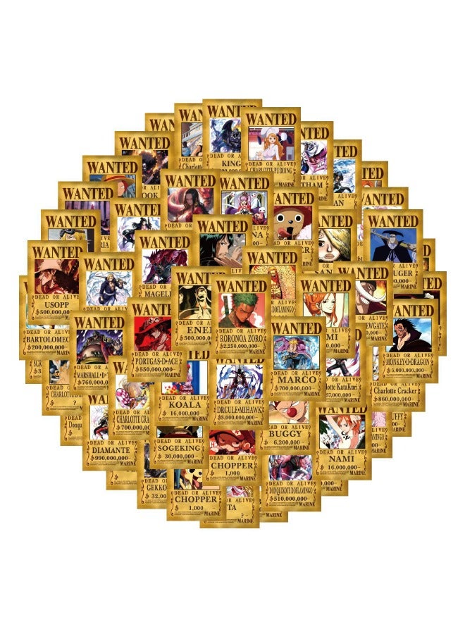 110 PCS Anime One Piece Wanted Warrant Stickers,Waterproof Unrepeated Cartoon Stickers for Laptop,Skateboard, Water Bottles,Computer,Phone,Guitar, Stickers for Kids Teens Adult - Image 2