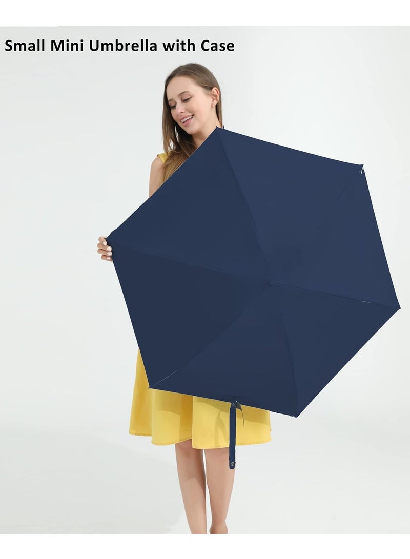 Meetion Travel Mini Umbrella for Purse With Case-Small Compact UV Umbrella Protection Sun Lightweight Tiny Pocket Umbrella with Case for Women,Men (1pc,Blue) - Image 3