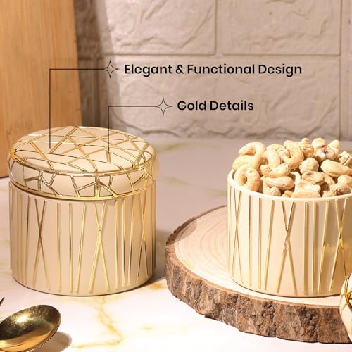 SELVEL Airtight Storage Containers | BPA-Free, Food-Grade, Unbreakable Polypropylene | Multipurpose for Kitchen & Pantry | Space-Saving & Durable – Set of 3 (450ML Each) (Timeless Ivory) - Image 4