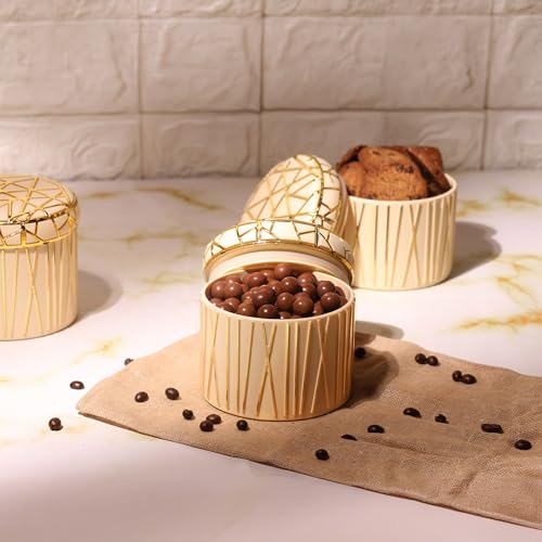 SELVEL Airtight Storage Containers | BPA-Free, Food-Grade, Unbreakable Polypropylene | Multipurpose for Kitchen & Pantry | Space-Saving & Durable – Set of 3 (450ML Each) (Timeless Ivory) - Image 3