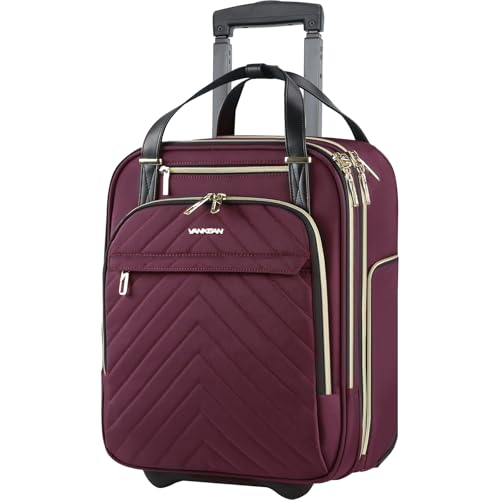 VANKEAN Carry On Underseat 16-inch Multi-functional Underseater Lightweight Overnight Suitcase with Wheels, Roller Case for Men Women Travel Business - Image 1