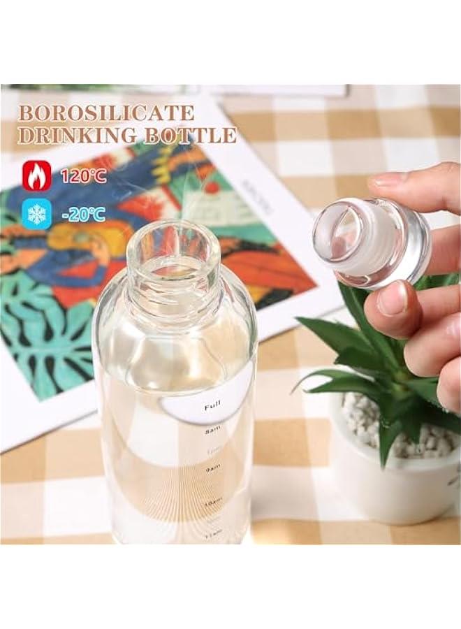 TRASSLE Water bottle,high borosilicate drinking Glass with printed time scale, sports water bottle, gym office outdoor sports and exercise (750ML) - Image 5