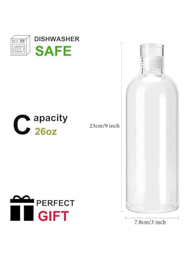 TRASSLE Water bottle,high borosilicate drinking Glass with printed time scale, sports water bottle, gym office outdoor sports and exercise (750ML) - Image 2