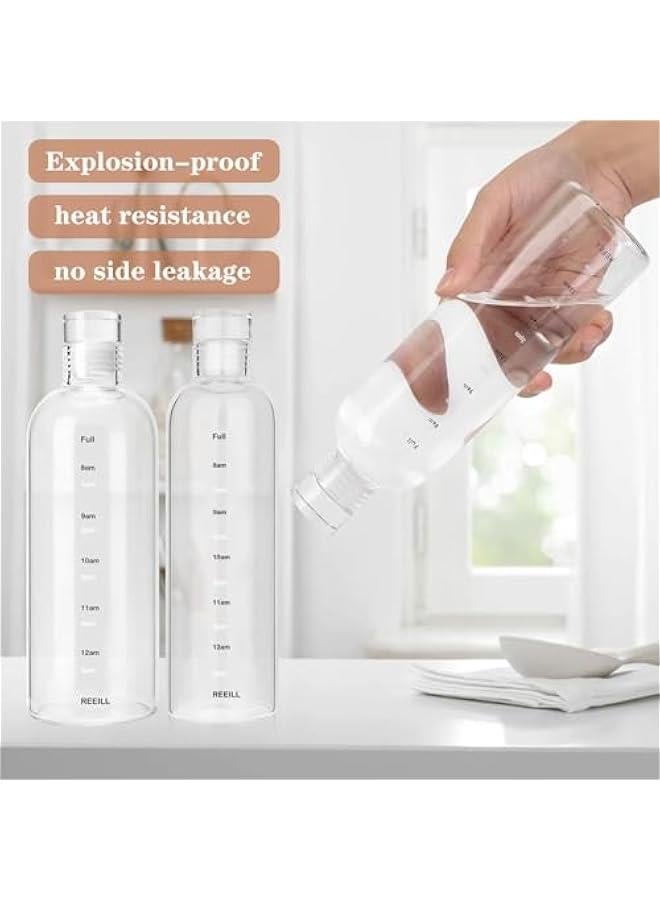 TRASSLE Water bottle,high borosilicate drinking Glass with printed time scale, sports water bottle, gym office outdoor sports and exercise (750ML) - Image 4
