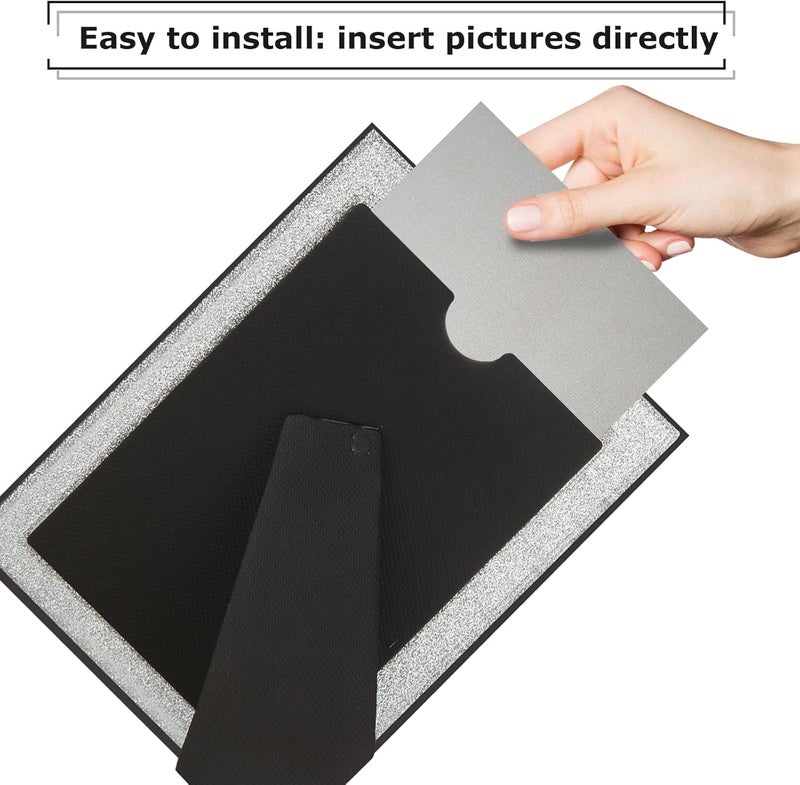 MIVIDE 4PCS 6x4 Photo Frames for Wall, Silver Crystal Picture Frames, Glass Picture Frames, Sparkly Photo Frame for Wedding Vertically or Horizontally Display Storage transit efficiency build - Image 5