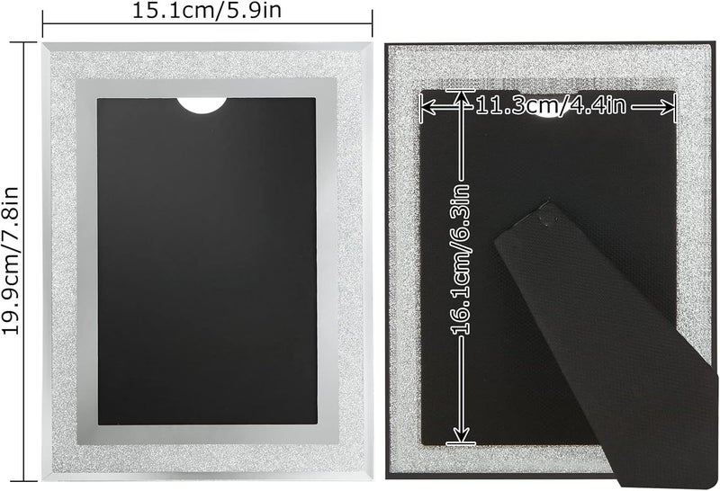 MIVIDE 4PCS 6x4 Photo Frames for Wall, Silver Crystal Picture Frames, Glass Picture Frames, Sparkly Photo Frame for Wedding Vertically or Horizontally Display Storage transit efficiency build - Image 2