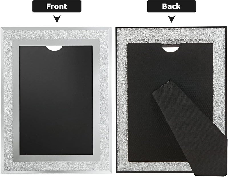 MIVIDE 4PCS 6x4 Photo Frames for Wall, Silver Crystal Picture Frames, Glass Picture Frames, Sparkly Photo Frame for Wedding Vertically or Horizontally Display Storage transit efficiency build - Image 3