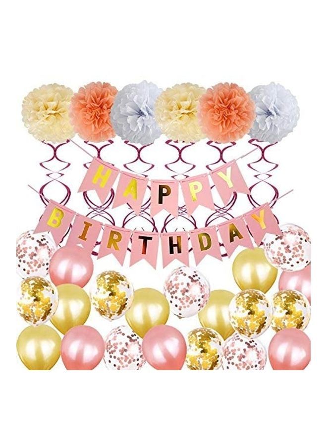 NIBEMINENT Happy Birthday Letter Foil Balloons Set