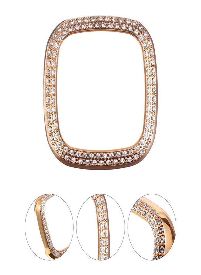 UKCOCO Bling Case Crystals Diamond Frame Protector Compatible with Fitbit 3/Sense Smartwatch Full Around Electroplate Protective Cover - Image 3
