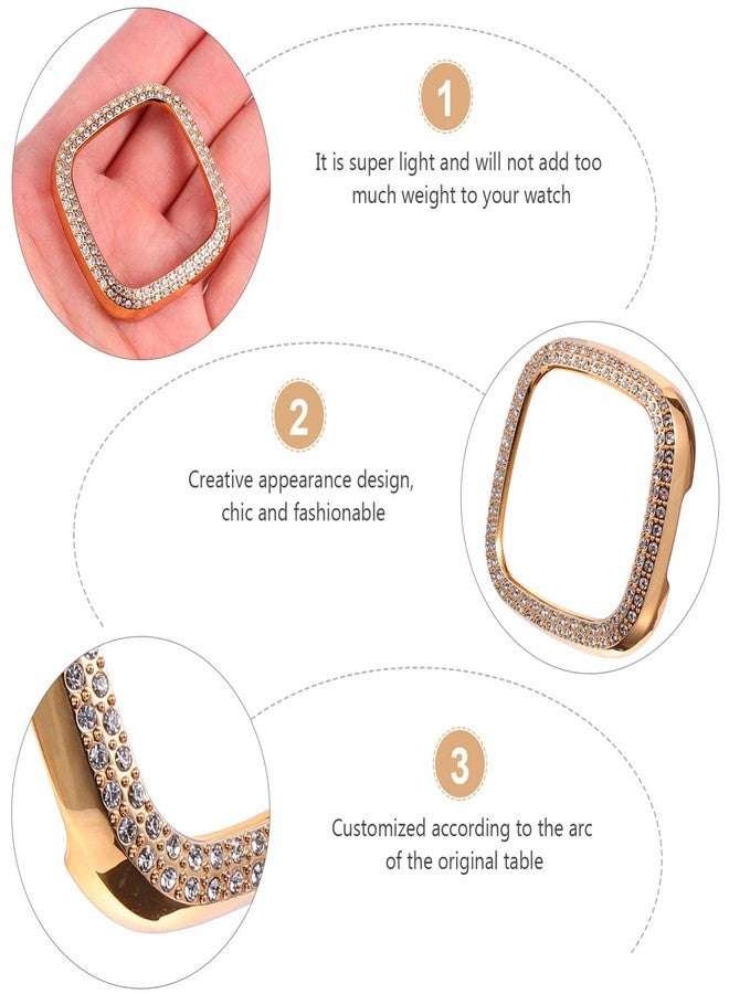 UKCOCO Bling Case Crystals Diamond Frame Protector Compatible with Fitbit 3/Sense Smartwatch Full Around Electroplate Protective Cover - Image 2