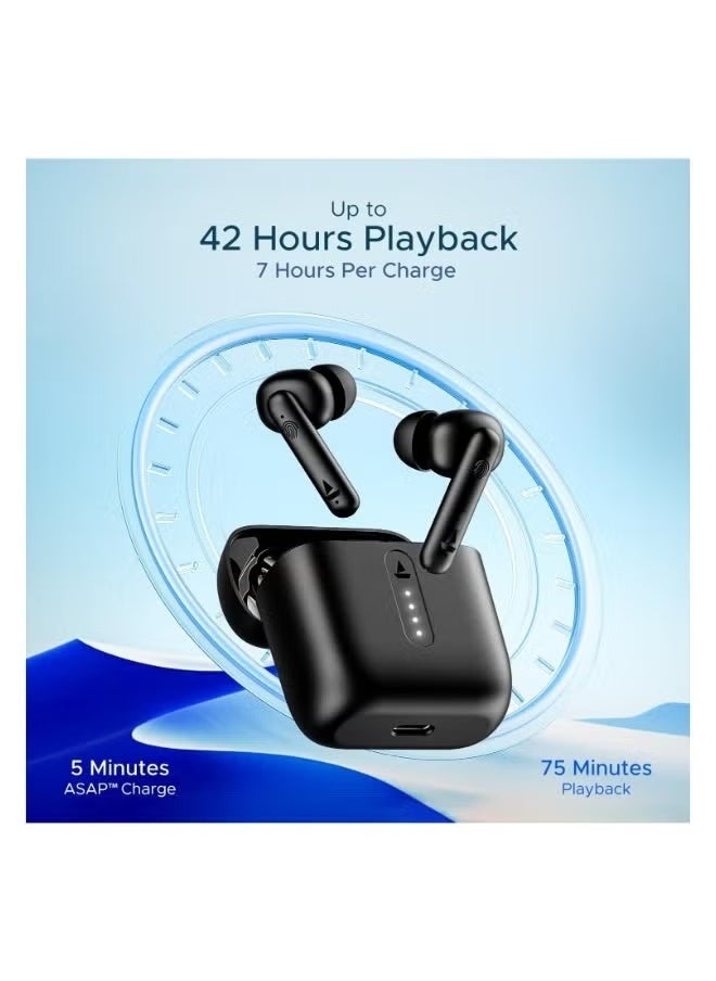 سماعات أيردوبيس 141 بلوتوث TWS مع 42 ساعة من وقت التشغيل، وضع الكمون المنخفض للألعاب، تقنية ENx، IWP، مقاومة للماء IPX4، تحكم سلس باللمس – صوت ممتاز، ملاءمة مريحة - Image 4